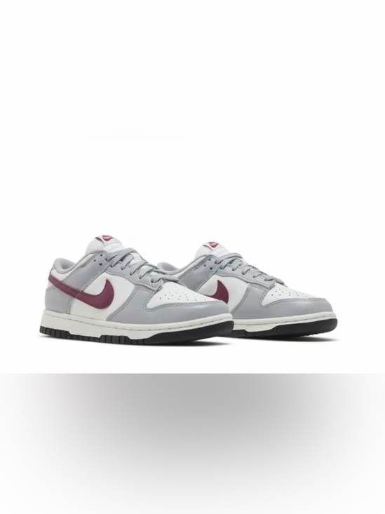 Nike Shoes - Nike Dunk Low in White, Light Grey & Maroon Accents sz 7